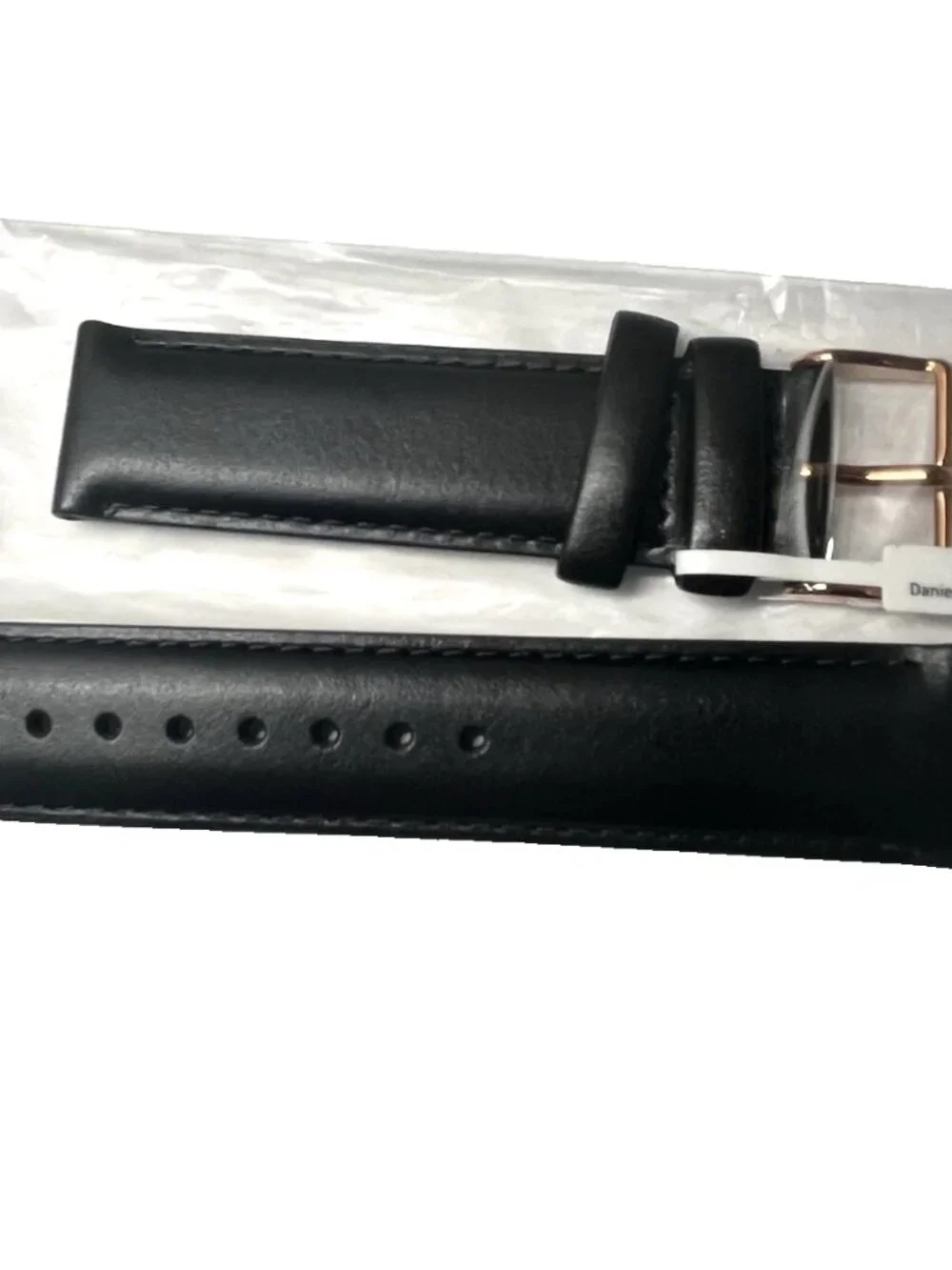 Daniel Wellington Classic Sheffield Italian Leather Watch Band (Black & R.Gold)